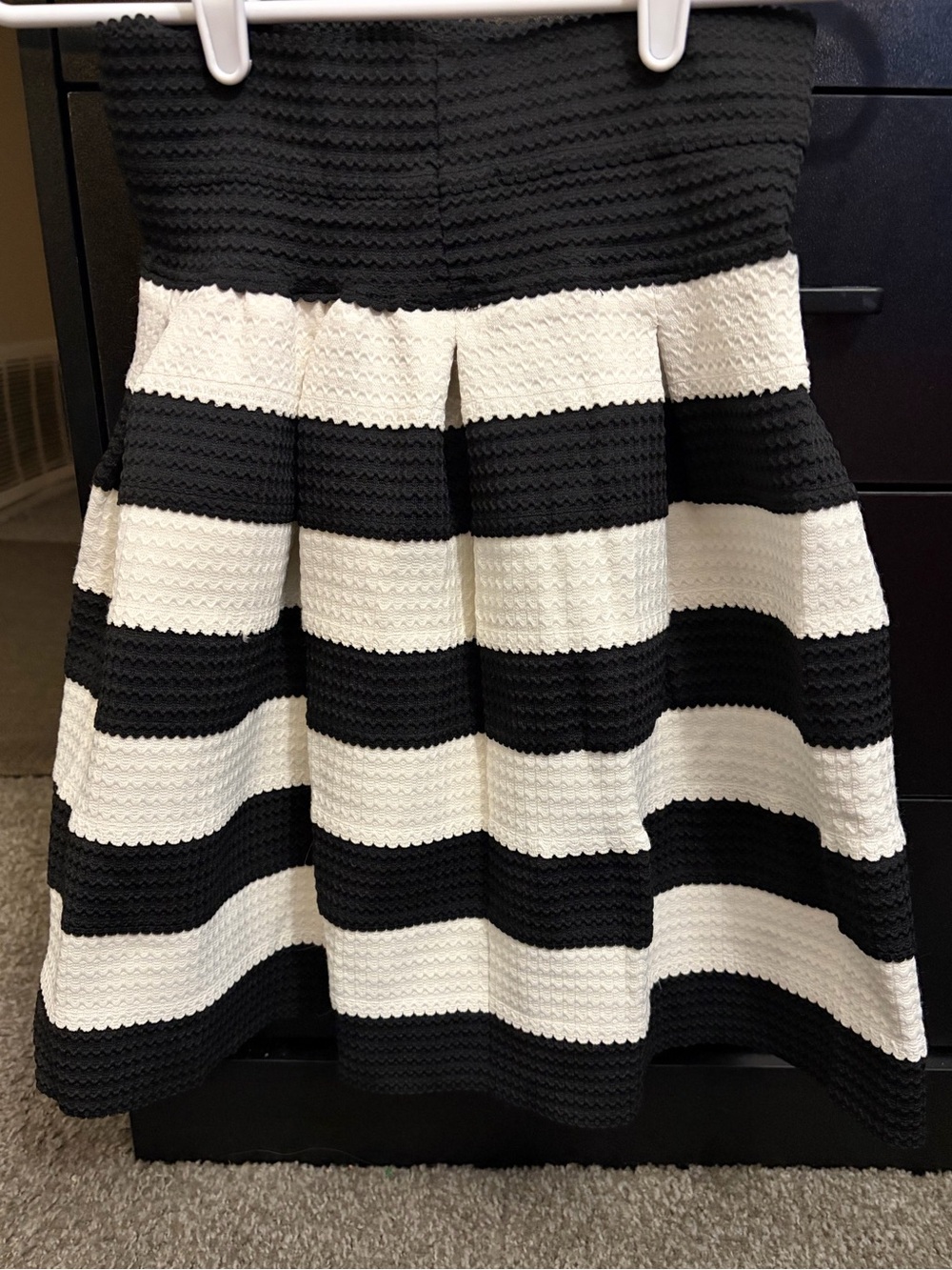 Love Culture Black and White Striped Skater Skirt
